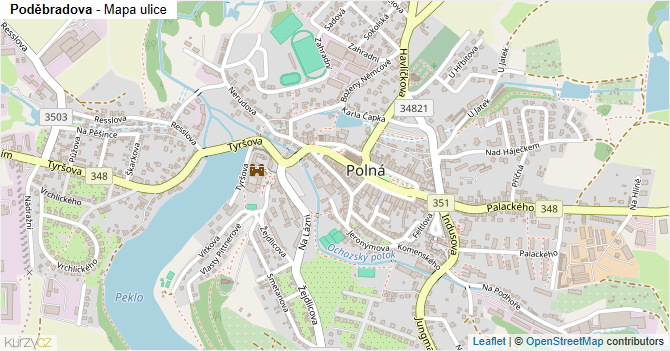 Poděbradova - mapa ulice