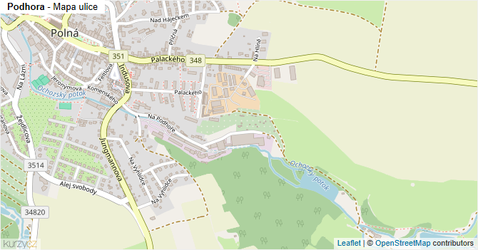 Podhora - mapa ulice