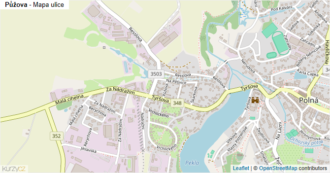 Půžova - mapa ulice