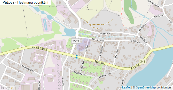 Půžova - mapa podnikání