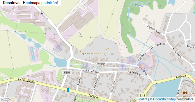 Resslova - mapa podnikání