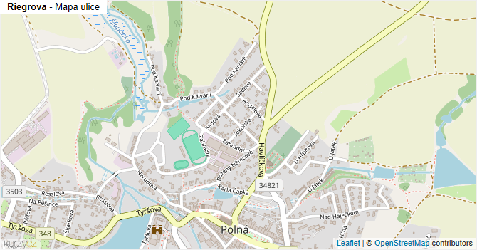 Riegrova - mapa ulice