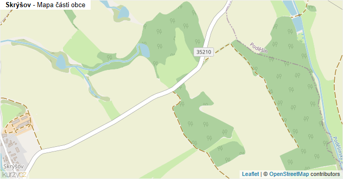 Skrýšov - mapa části obce