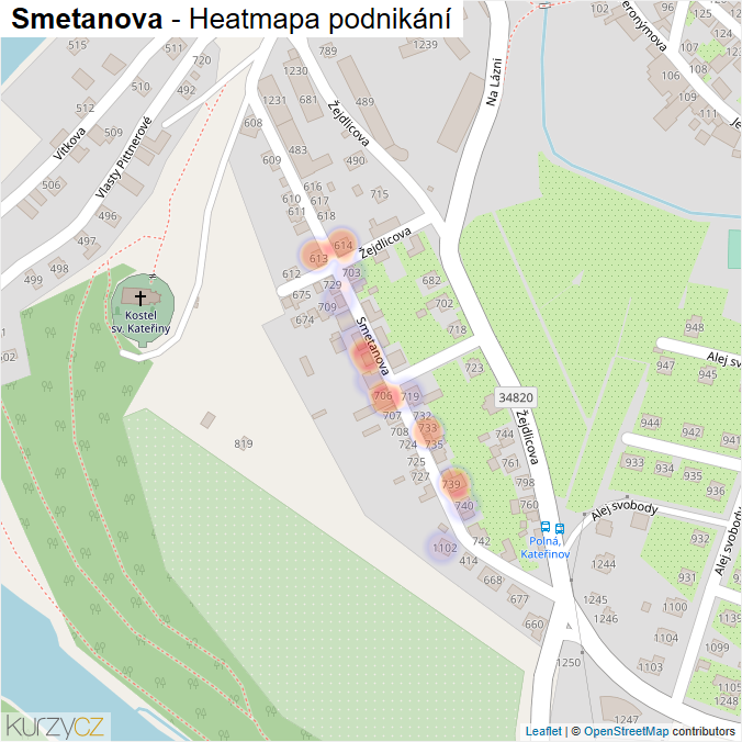 Mapa Smetanova - Firmy v ulici.