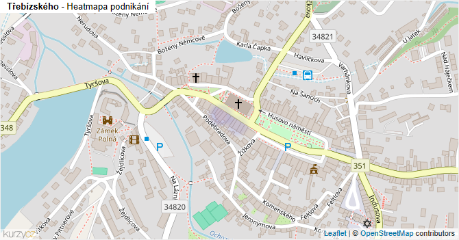 Třebízského - mapa podnikání