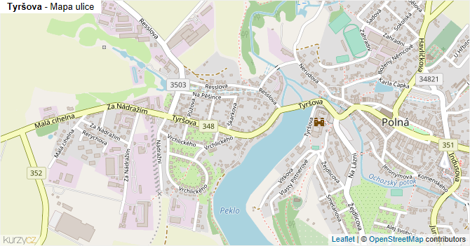 Tyršova - mapa ulice