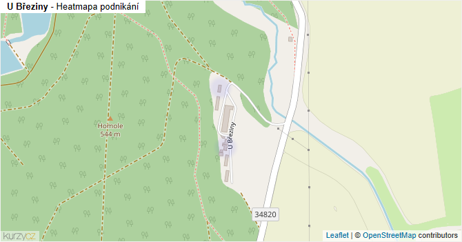 U Březiny - mapa podnikání
