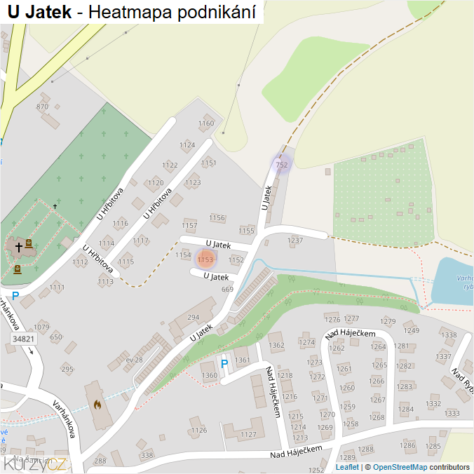 Mapa U Jatek - Firmy v ulici.