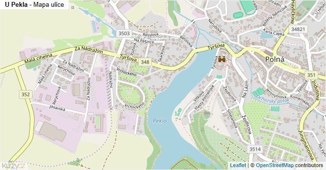 U Pekla - mapa ulice