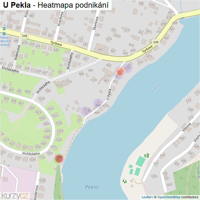 Mapa U Pekla - Firmy v ulici.