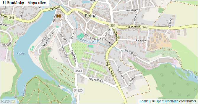 U Studánky - mapa ulice