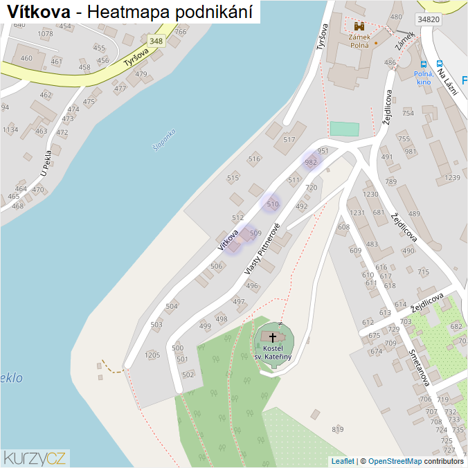 Mapa Vítkova - Firmy v ulici.