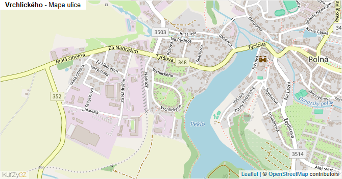 Vrchlického - mapa ulice