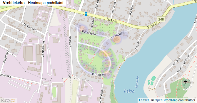 Vrchlického - mapa podnikání