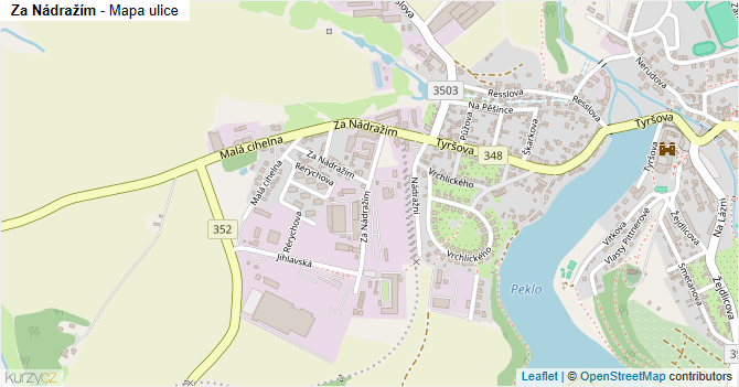 Za Nádražím - mapa ulice