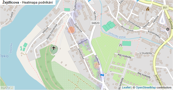 Žejdlicova - mapa podnikání
