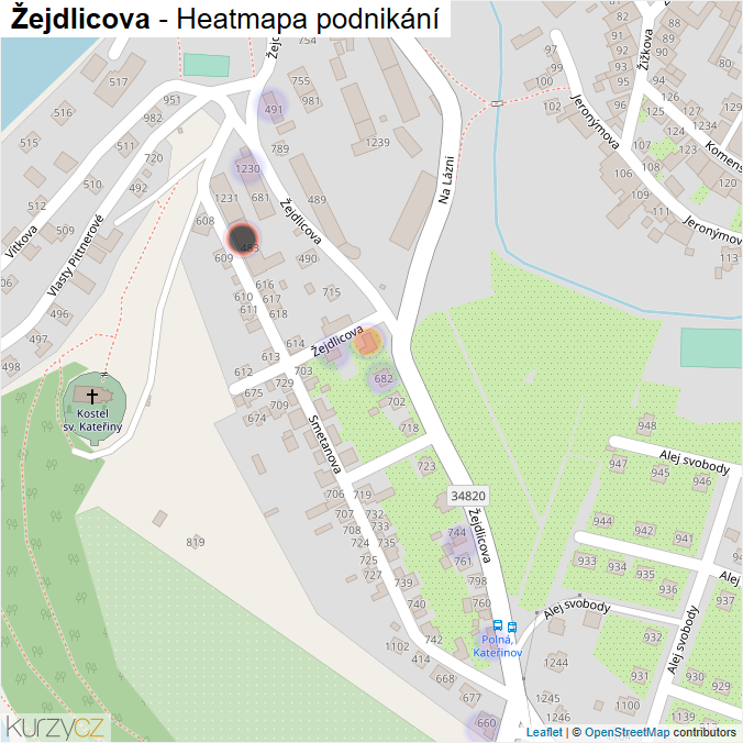 Mapa Žejdlicova - Firmy v ulici.