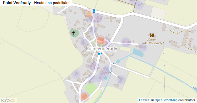 Polní Voděrady - mapa podnikání