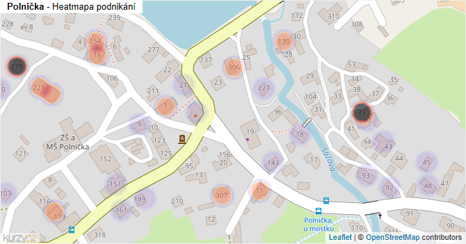 Polnička - mapa podnikání