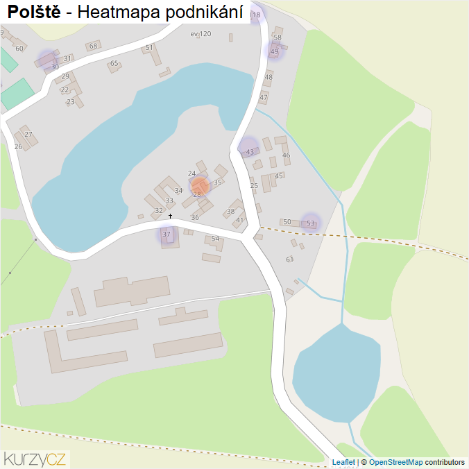 Mapa Polště - Firmy v části obce.