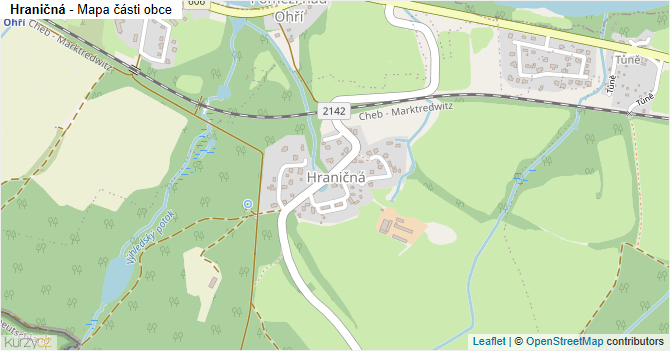 Hraničná - mapa části obce