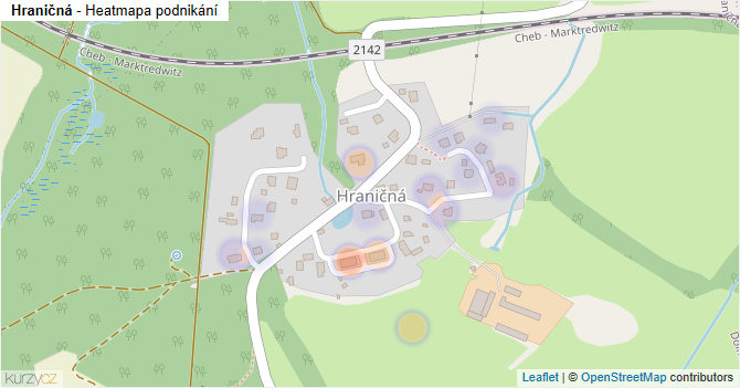Hraničná - mapa podnikání