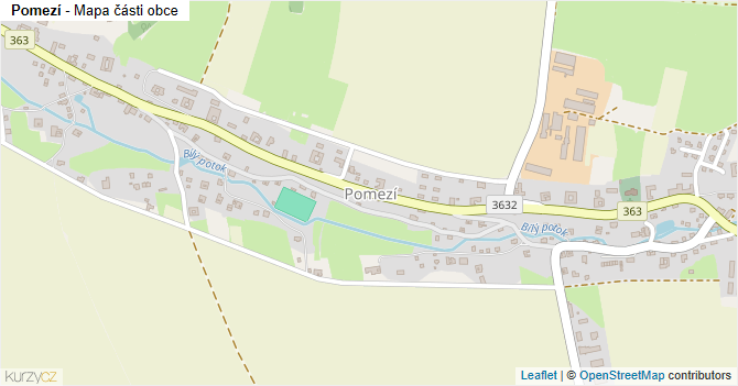 Pomezí - mapa části obce