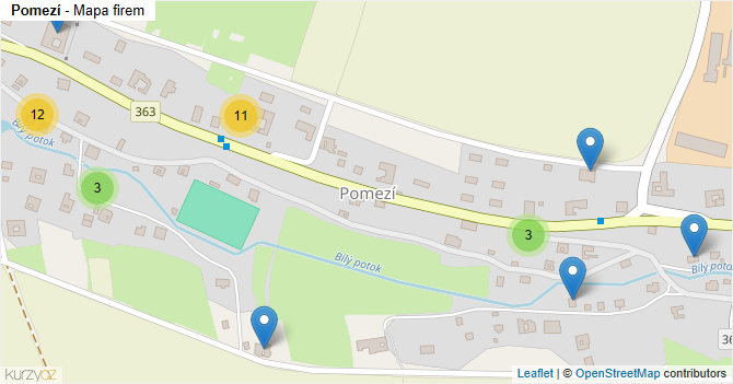 Pomezí - mapa firem