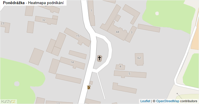 Ponědrážka - mapa podnikání