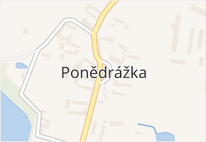 Ponědrážka v obci Ponědrážka - mapa části obce