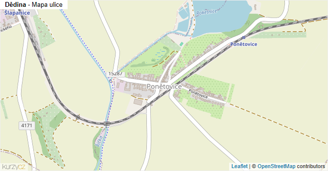 Dědina - mapa ulice