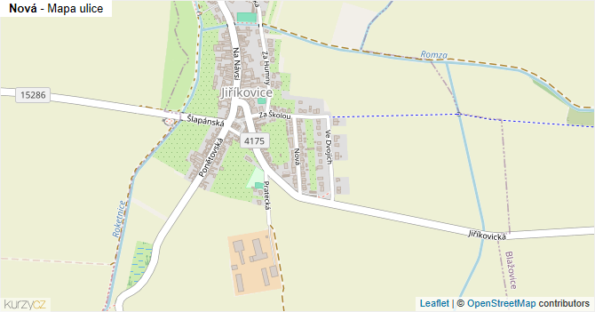 Nová - mapa ulice