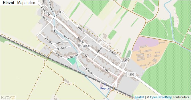 Hlavní - mapa ulice