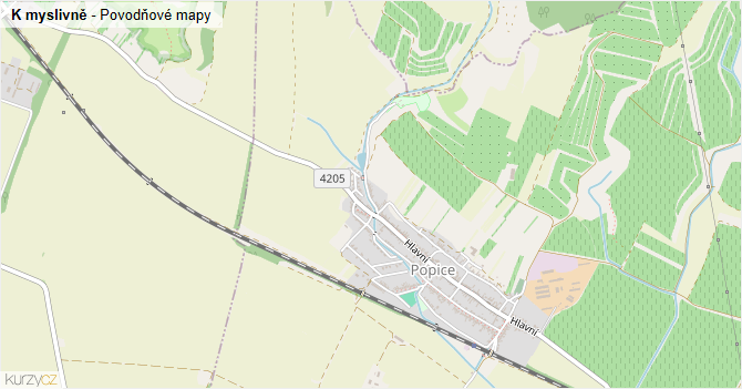 K myslivně - záplavové mapy stoleté vody