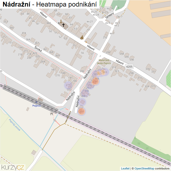 Mapa Nádražní - Firmy v ulici.