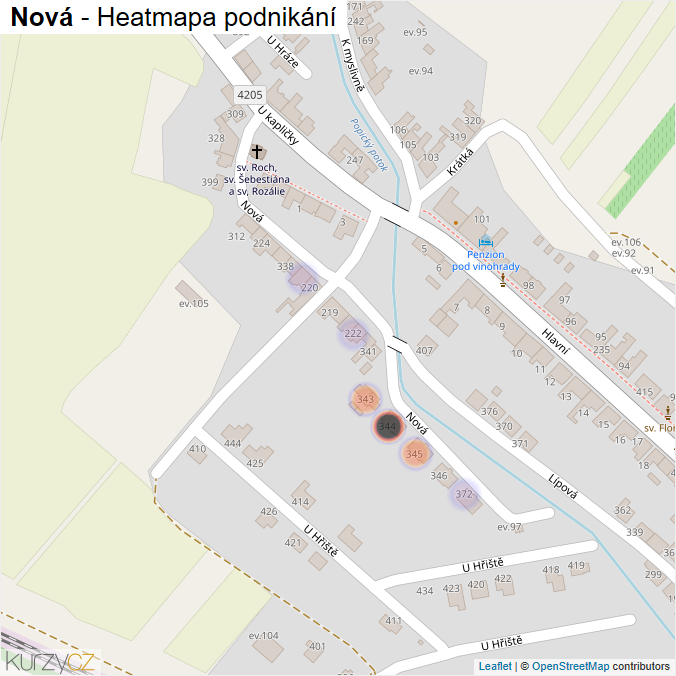 Mapa Nová - Firmy v ulici.