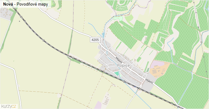 Nová - záplavové mapy stoleté vody