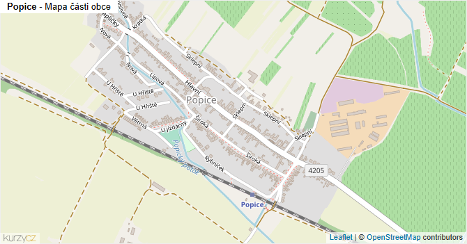 Popice - mapa části obce