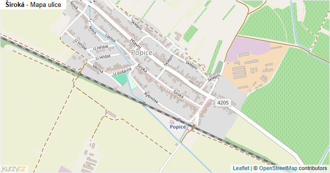 Široká - mapa ulice