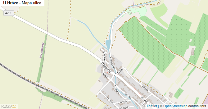 U Hráze - mapa ulice