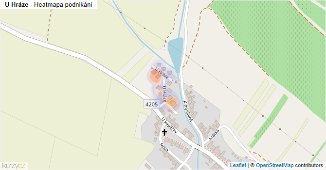 U Hráze - mapa podnikání