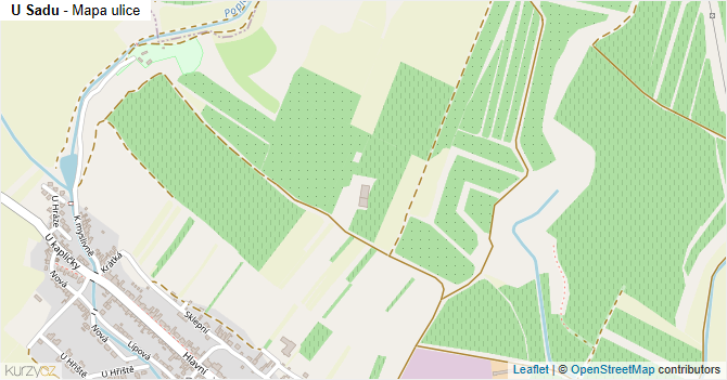 U Sadu - mapa ulice