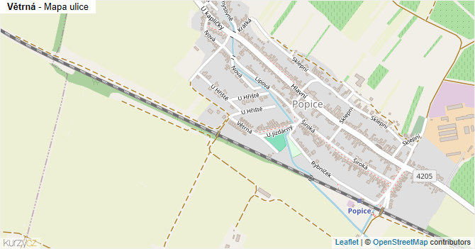 Větrná - mapa ulice