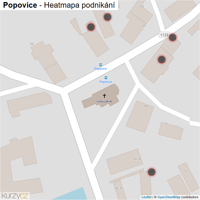 Mapa Popovice - Firmy v obci.