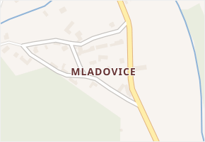 Mladovice v obci Popovice - mapa části obce