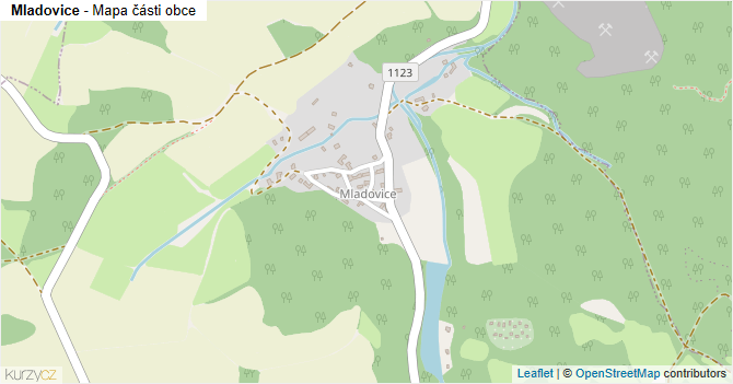 Mladovice - mapa části obce
