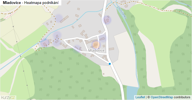 Mladovice - mapa podnikání