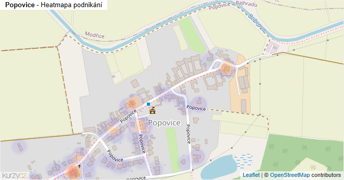 Popovice - mapa podnikání