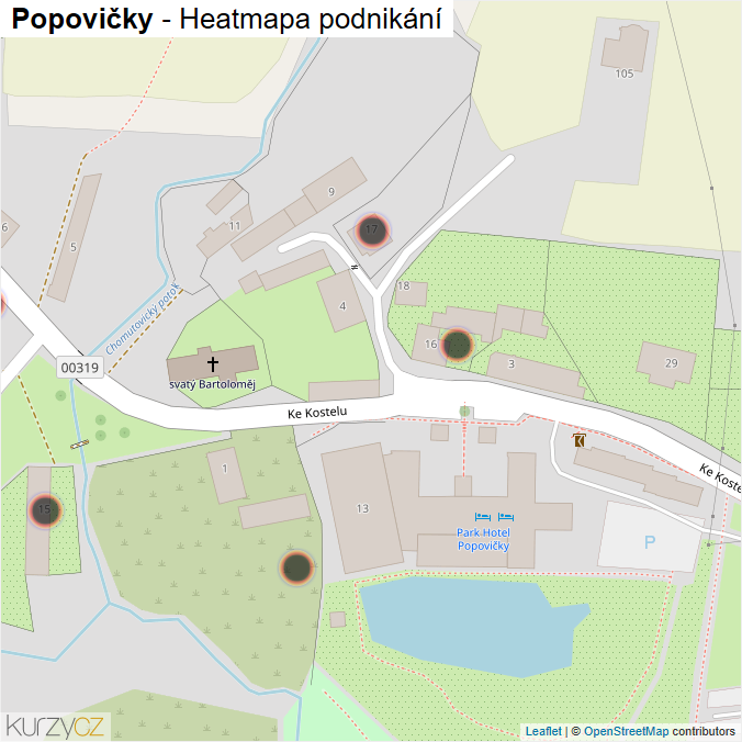 Mapa Popovičky - Firmy v obci.