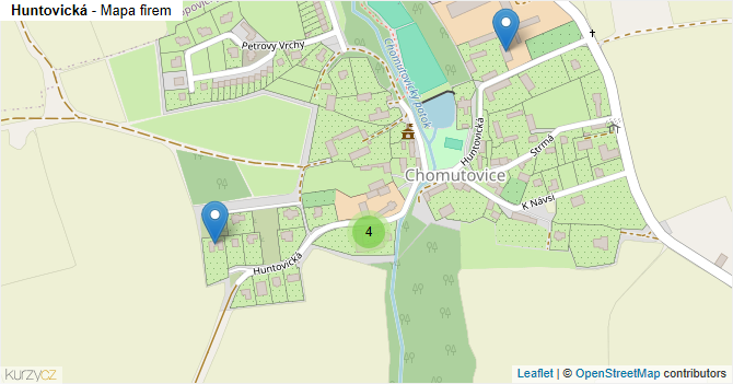 Huntovická - mapa ulice